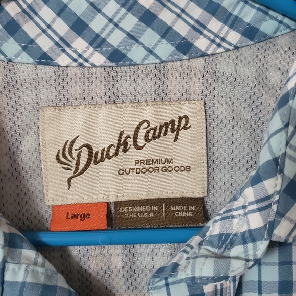 🚫SOLD🚫Duck camp vented plaid button down shirt caped breathable mens Large - Picture 9 of 14